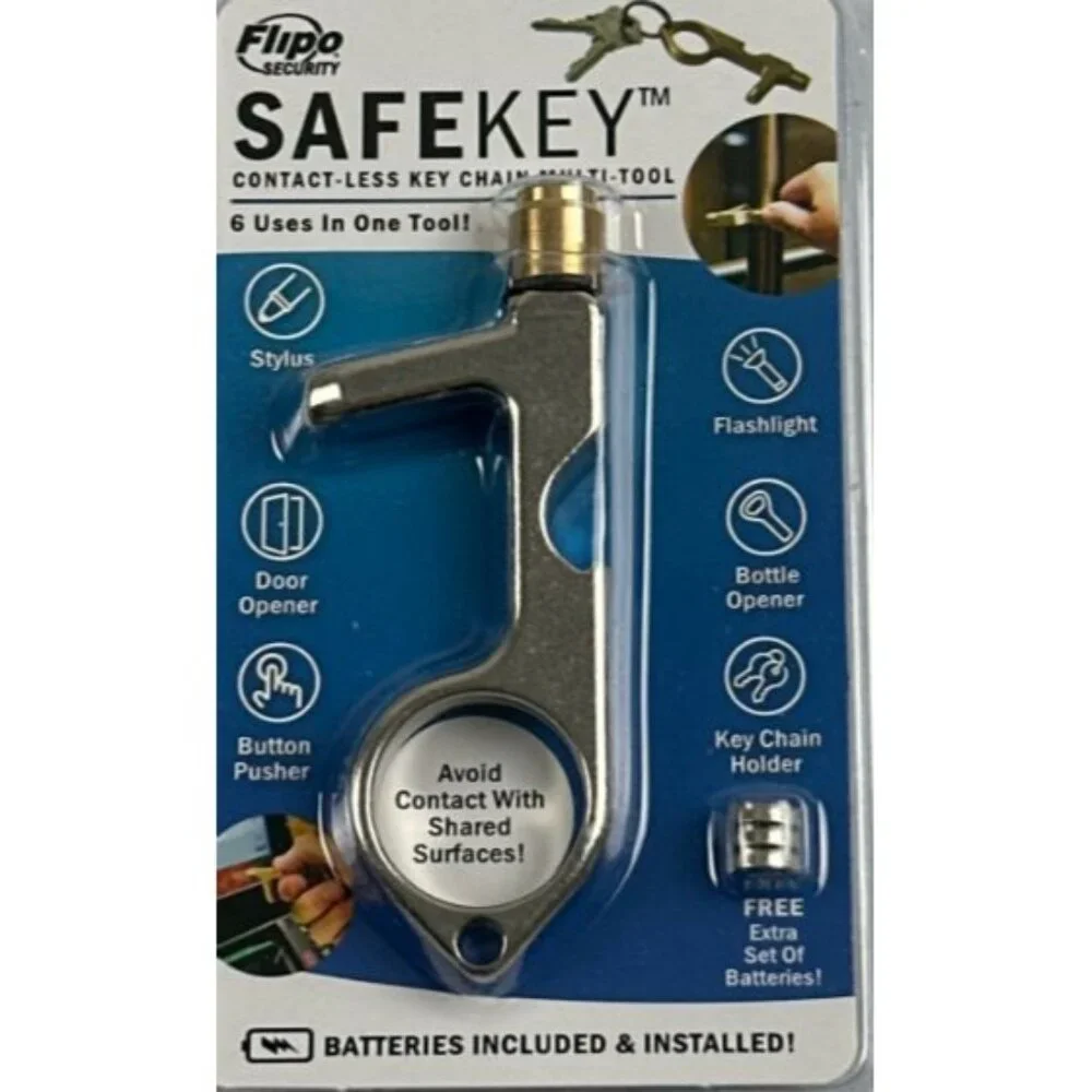 Buy 1, Get 2 Free LED Key Chain Multi-Tool – Stylus, Flashlight, Extra Batteries